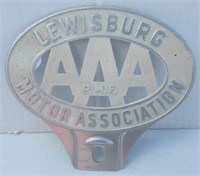 AAA Lewisburg Motor Association Plate Badge.