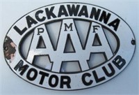 AAA Lackawanna Motor Club Porcelain Plaque.