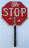 Vintage AAA Metal Crosswalk Stop Sign. Measures