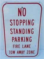 Metal No Stopping, Standing, Parking, Fire lane