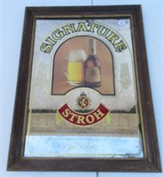 Stroh Signature Beer Mirror. Measures 15 1/2" W x