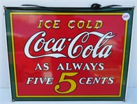Ice Cold Coca-Cola Porcelain Enamel Sign.