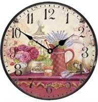 New Toudorp Wooden Wall Clock Retro Roses and
