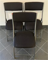 (3) Black Folding Office Chairs