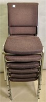 (6) Jayden Maroon Stacking Office Chairs