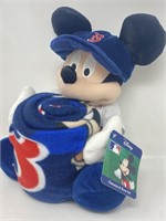 New Mickey Mouse Red Sox Plush & Throw Blanket