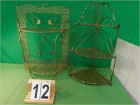 2 Plant Stands Corner 27.5" T X 10" D-