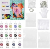 Anpro 160PCS Tie-dye DIY Kit (100ml per Bottle),