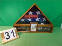 Wooden Flag Display Case (New) 25.5" L X 18"T