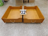 2 Wooden Under The Bed Drawers 32" X 23.5" X 9"-