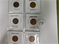 6  Wheat Penies 1925 - 1934 - 1936 -1946 -