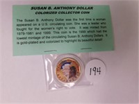 Susan B Anthony Dollar Colorized Coin 1999