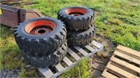 (4) Skidsteer Tires and Rims