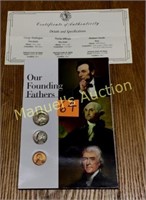 OUR FOUNDING FATHERS COIN & STAMPS COLLECTION