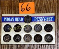 INDIAN HEAD PENNY SET 1889-1909