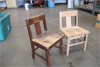 (2) Toddler Oak Chairs