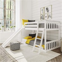 Max & Lily Low Bunk Bed, Twin-Over-Twin Bed