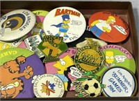 Assorted Sports, Simpson, & Garfield Buttons