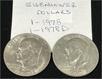 2 Eisenhower Dollars