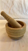 Wood Mortar Pestle 6”