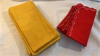 Yellow & Red Cloth Napkins