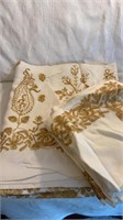 Gold Hand Embroidery Table Cloth& Napkins