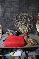 weights, basketball net, Baseball glove & seat