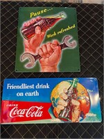 Pair of Tin Coke Signs
