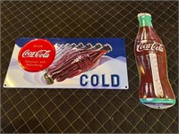 Tin Coke Sign & Coke Thermometer