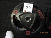 4 x Ziva 20kg free weights