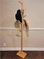 Maple Hat Tree with 2 Youth Cowboy Hats