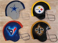 (4) Metal Wall Decor: NFL Helmet Plaques