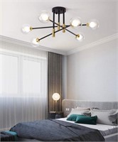 Dellemade Modern Sputnik 6-Light  Chandelier BLK