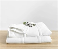 WHITE Soft 20lb Weighted Blanket 80''x90''