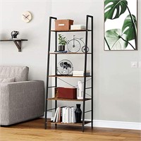 HOMEFORT Industrial Ladder Bookcase, Open Case