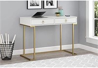 Ameriwood Home Serenity Computer Desk, White/Gold