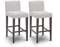 Set Of 2 Counter Height Upholstered Stools IVORY