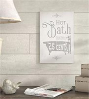 Grey And White Hot Bath Tub Vintage Sign