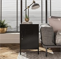 Metal Locker End Table with 2 Shelves