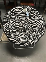 Zebra Print Fold Up Saucer Chair