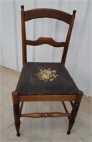 Stickley needlepoint seat chair