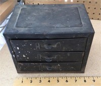 3-drawer metal storage bin