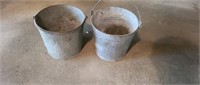 2 vintage galvanized pails