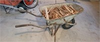 Vintage steel handled steel wheelbarrow, with