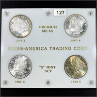 1879-82-S Mint Set Morgan Silver Dollars SAT-MS65