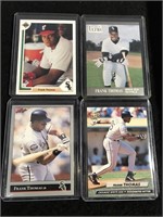 (4) 1991-92 Frank Thomas MLB baseball card LOT
