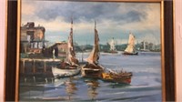 Sailboats On The Water Oil Painting
