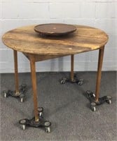 Antique Dining Table With Lazy Susan