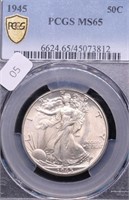 1945 PCGS MS65 WALKING HALF DOLLAR