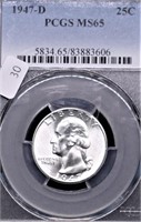 1947 D PCGS MS65 WASHINGTON QUARTER